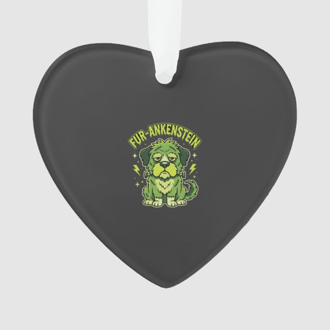 Fur-Ankenstein Lustiger Frankenstein-Hund Hallowee Ornament (Vorderseite)