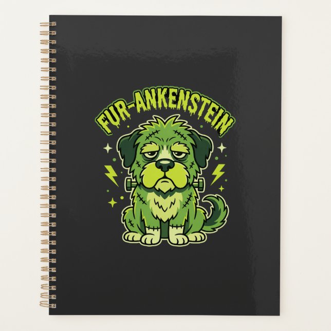 Fur-Ankenstein Lustiger Frankenstein Hund Hallowee Planer (Vorderseite)