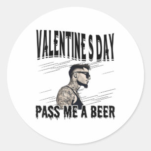 Für Anti-Valentinstag Tattoooid Single Mensch eing Runder Aufkleber
