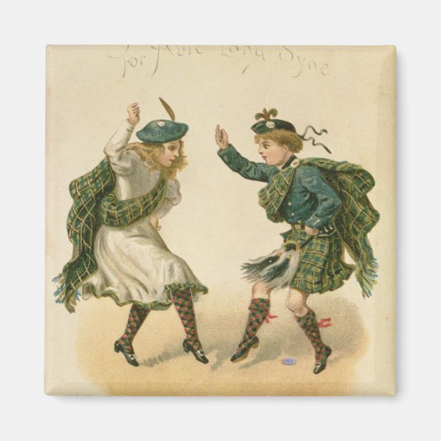 Für Auld Lang Syne - ein schönes Weihnachtsfest" Magnet (Vorne)