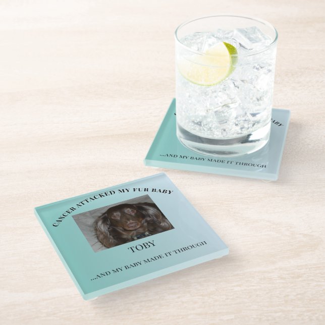 Fur Baby Light & Healing Tribute Glasuntersetzer (Schrägansicht)