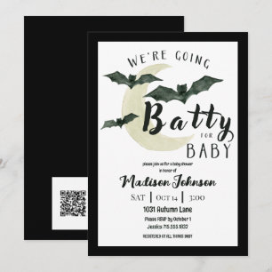 Für Baby verrückt - QR-Code zur Babyparty im Oktob Einladung