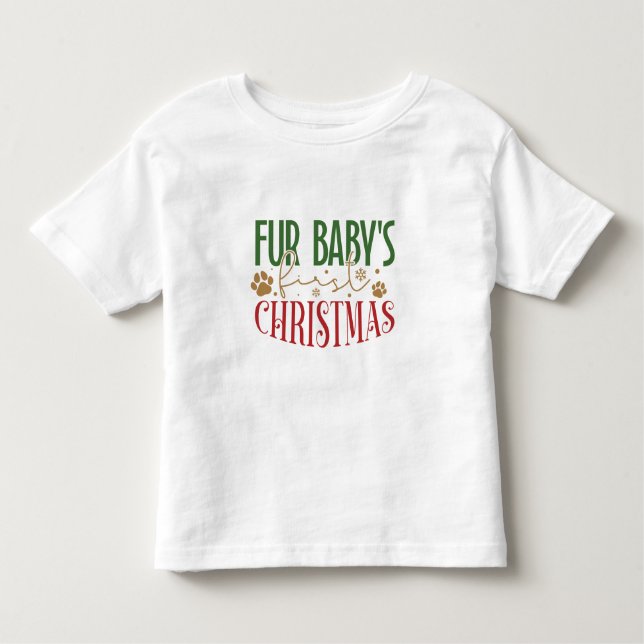 Fur Baby's erstes Weihnachten - Weihnachten Hausti Kleinkind T-shirt (Vorderseite)