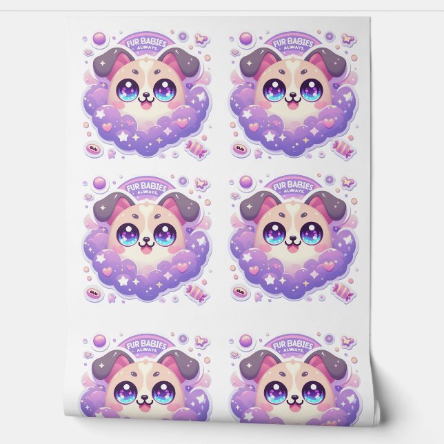 Fur Babys immer Niedlich Kawaii Welpenwand Wandmal Tapete (Abrollen)