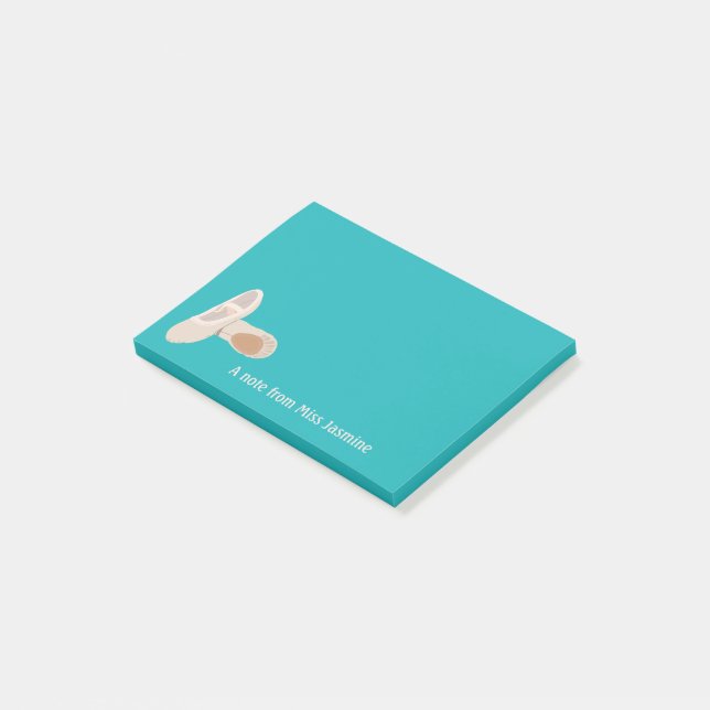 Für Ballettlehrer Tan Dance Shoes Personalisiert Post-it Klebezettel (angewinkelt)