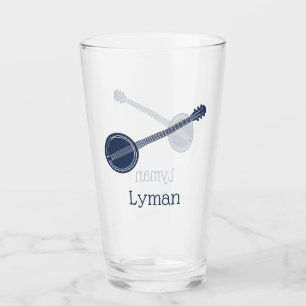 Für Banjo Spieler Navy Blue Personalisiert Glas