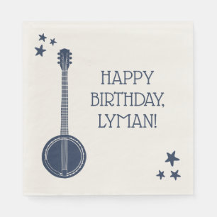 Für Banjo Spieler Navy Personalisiertes Party Serviette