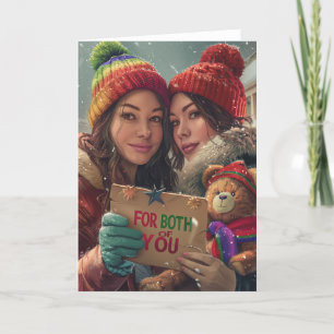 Für beide LGBTQ Weihnachts Digital Art Feiertagskarte