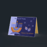 Für besondere Freunde auf Hanukkah Feiertagskarte<br><div class="desc">Herzlichen Glückwunsch Hanukkah für besondere Freunde. Menorah und Dreidels gestalten individuell anpassbare Grußkarten. Matching Karten und Geschenke verfügbar in der jüdischen Ferien / Hanukkah Kategorie unseres Stores.</div>