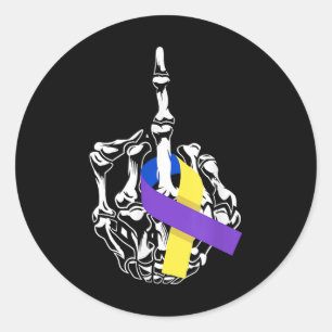 Für Blasenkrebs Mittel-Finger-Blase Runder Aufkleber