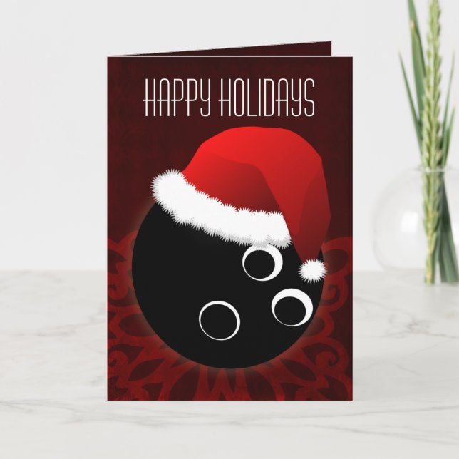 für Bowler Weihnachtskarten Feiertagskarte (Vorderseite)