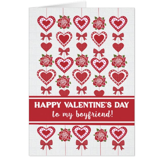 Für Boyfriend Valentine's Rote Rosen Herz Bows (Vorne)