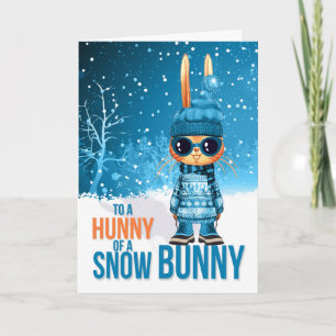 für Boys Niedlich Blue Christmas Snowbunny Feiertagskarte