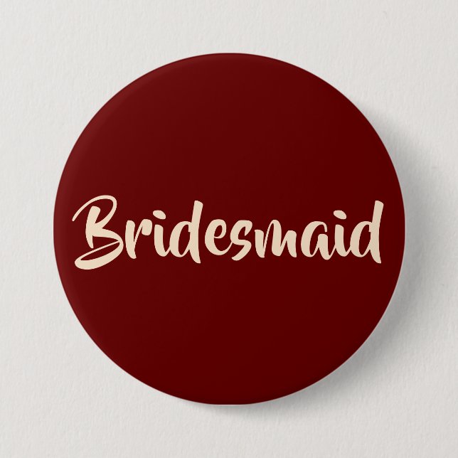 Für Bridesmaier Burgund und Blush Wedding Party Button (Vorderseite)