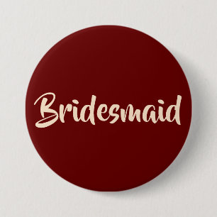 Für Bridesmaier Burgund und Blush Wedding Party Button
