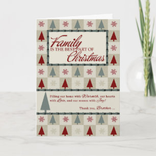 für Brother Retro Holiday Tree Pattern Feiertagskarte