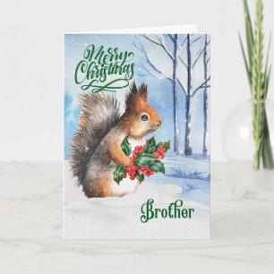 für Brother Weihnachtseichhörnchen Winter Woodland Feiertagskarte