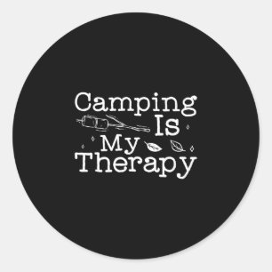 Für Camper_ Camping ist meine Therapie rv camp Män Runder Aufkleber