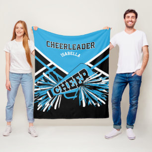 Für Cheerleader 📣 - Baby Blue, Black & White Fleecedecke