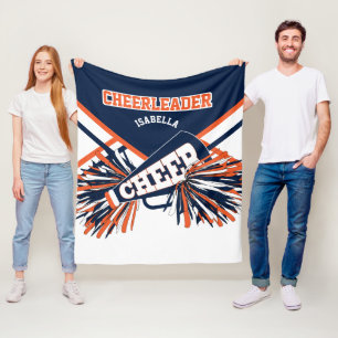 Für Cheerleader 📣: Navy Blue, Orange und White Fleecedecke