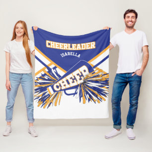 Für Chefleader 📣 - Blau, Gold und Weiß Fleecedecke