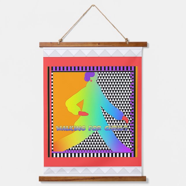 Für Christus laufen Wandteppich Mit Holzrahmen (Vorderseite)