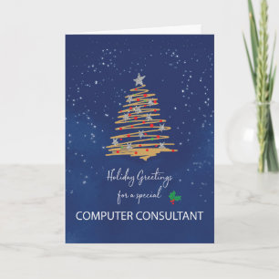Für Computer Consultant Weihnachtsbaum auf Marine Karte
