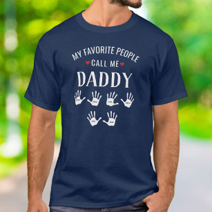 Für Daddy, 6 Kindernamen Handdrucke Personalisiert T-Shirt
