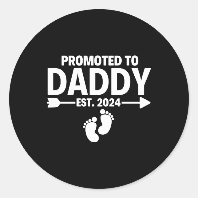 Für Daddy Est 2024 Vatertag Runder Aufkleber (Vorderseite)