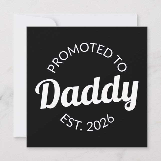 Für Daddy Est befördert. 2026 Karte (Vorderseite)