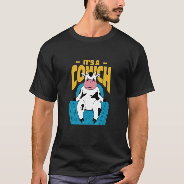 Für Dads Couch Kuh  Opa T-Shirt (Vorderseite)
