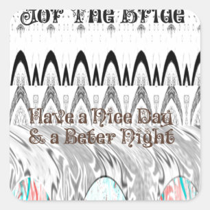 Für das Bride White und Black Edgy Design Quadratischer Aufkleber