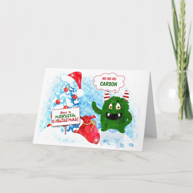 für das Jungkindermonster Weihnachts-Individuelle  Feiertagskarte (Vorderseite)