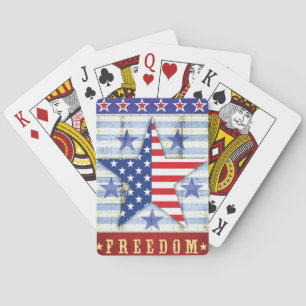 Für das Poster zum nationalen Tag der Freiheit Spielkarten