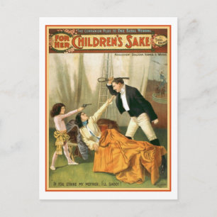 Für das Wohl ihrer Kinder Vintage-Theaterplakat Postkarte