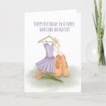 Für Daughter lilac Ballett Geburtstagkarte Karte<br><div class="desc">Charmante Balletttochter Geburtstagskarte. Ideal für ein spezielles Mädchen. Exklusives Design für die Marke Green Elephant Cards.</div>