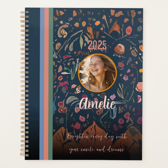 Für Daughters: Abstraktes Blumendesign-Foto Planer (Vorderseite)