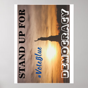 FÜR DEMOKRATIE STEHEN #VoteBlue Poster