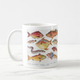 Für den Angler - Vintage Fischbilder Kaffeetasse