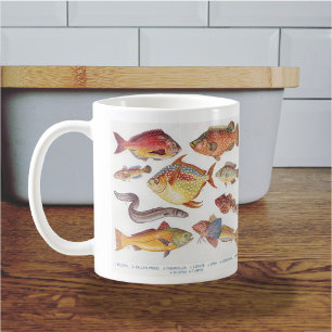 Für den Angler - Vintage Fischbilder Kaffeetasse
