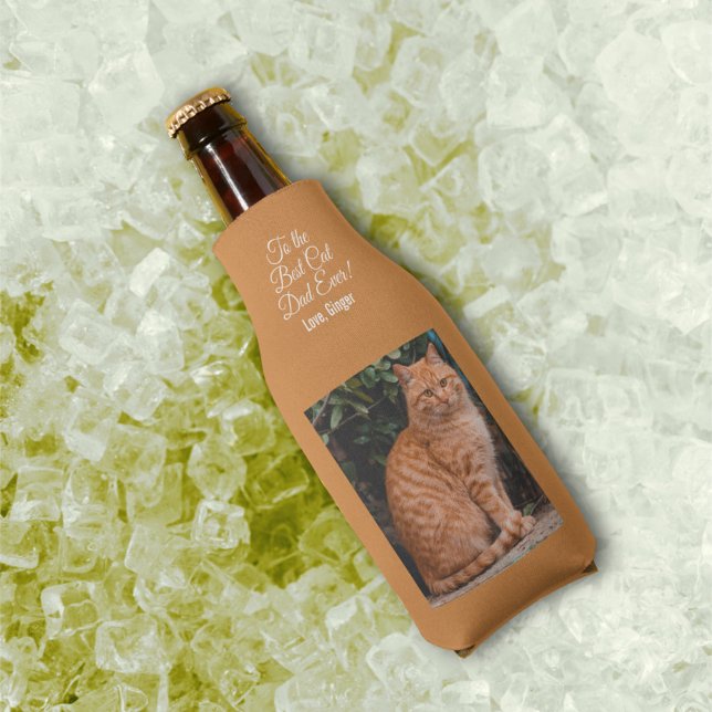 Für den besten Cat Vater je benutzerdefiniertes Fo Flaschenkühler (Von Creator hochgeladen)