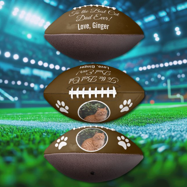 Für den besten Cat Vater je benutzerdefiniertes Fo Football (Von Creator hochgeladen)