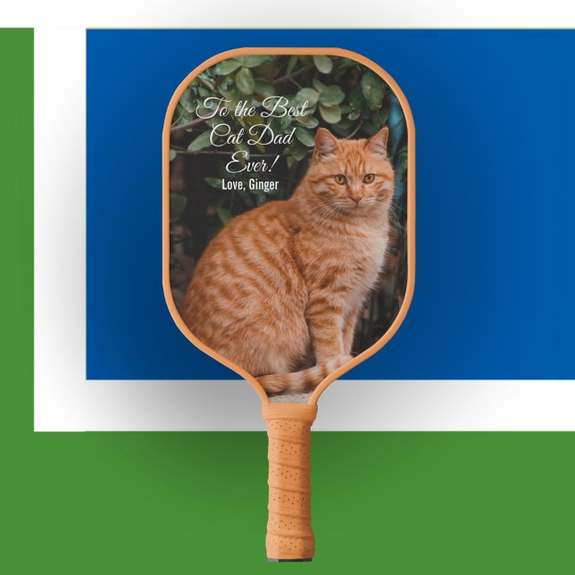 Für den besten Cat Vater je benutzerdefiniertes Fo Pickleball Schläger (Von Creator hochgeladen)