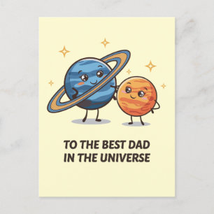 Für den besten Papa im Universum Lustiger Vatertag Postkarte