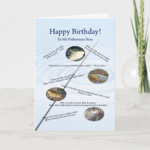 Für den Chef, Fishing-Witze Geburtstagkarte Karte
