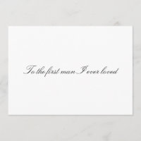 Für den ersten Mann, den ich je gemochte habe Nich