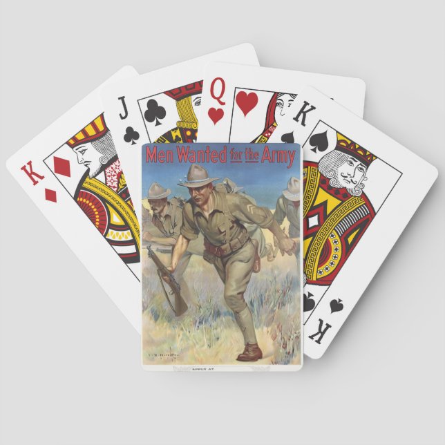 Für den Ersten Weltkrieg der Armee Gewollt Männer Spielkarten (Rückseite)