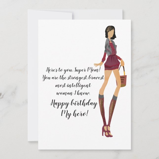 Für den Geburtstag der Mama Einladung (Vorderseite)