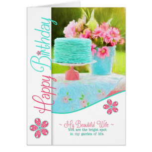 für den Geburtstag von Ehefrau Blue and Pink Cake