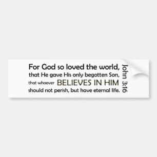 Für den Gott so geliebt (Weiß, Version 2) Autoaufkleber